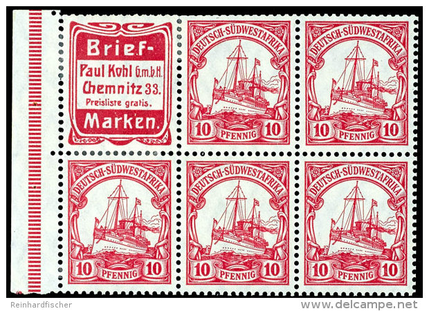 Markenheftchenblatt Mi. 6B, Tadellos Ungebraucht, Mi. 600,-, Katalog: HBL.6B *Stamps Booklet Page Michel 6B, In... - German South West Africa