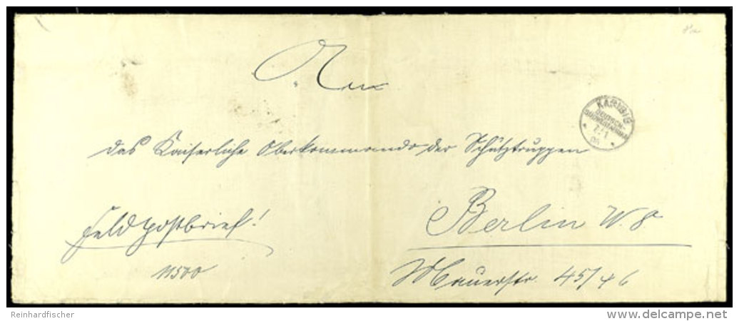 1905, Reichsdienstsache Im Gro&szlig;format (1x Gefaltet) Aus KARBIB DSWA 7.1.. Und Briefstempel Des... - German South West Africa