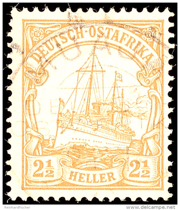 MUAJA 24 1, Zentrisch Zart Auf 2&frac12; Heller Kaiseryacht (leichte Sch&uuml;rfung), Gepr. Pauligk BPP, Katalog:... - German East Africa