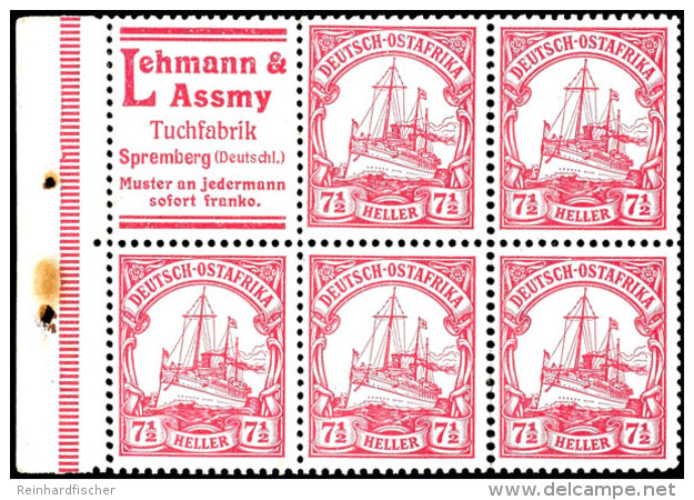 7 1/2 Heller Heftchenblatt Mit Reklame "Lehmann &amp; Assmy" Postfrisch, Sehr Gut Gez&auml;hnt Und Bis Auf... - German East Africa