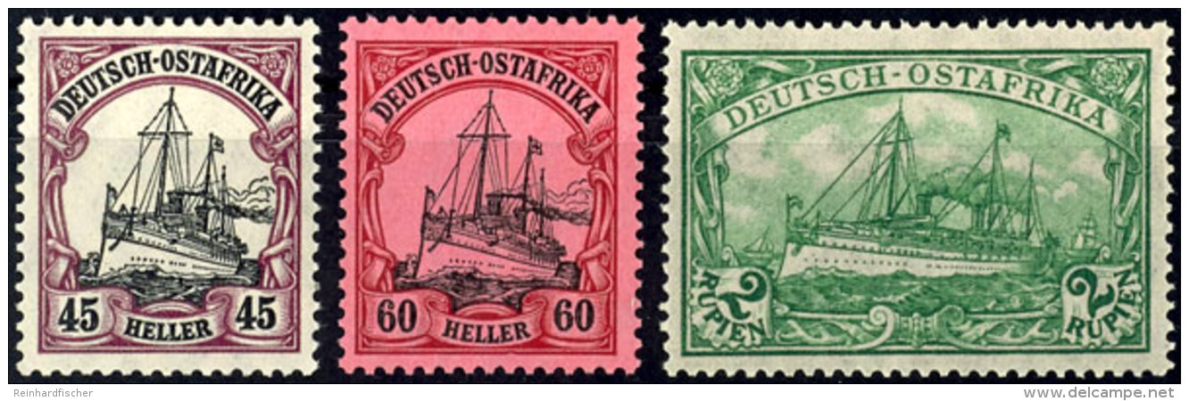 1905, Drei ** Werte Mit WZ. (45 H., 60 H. Und 2 R.), Mi. 244,--, Katalog: 36/A 38 **1905, Three ** Values With... - Deutsch-Ostafrika