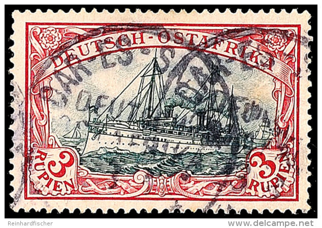 3 Rupien In B-Farbe Tadellos Gestempelt, Gepr. Steuer, Mi. 230,-, Katalog: 21b O3 Rupee In B-colour Neat... - Deutsch-Ostafrika