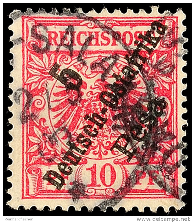 5 P. A. 10 Pfg Rotkarmin, Tadellos Gestempelt "DAR-ES-SALAAM 2/5 00", Gepr. J&auml;schke-L. BPP, Mi. 120.-,... - Deutsch-Ostafrika