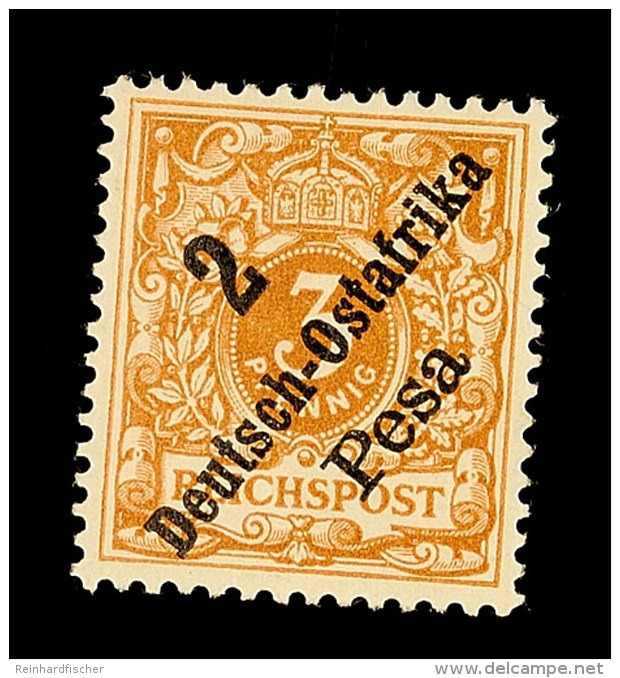 2 Pesa Auf 3 Pf. Hellockerbraun Tadellos Postfrisch, Mi. 120,-, Katalog: 6b **2 Pesa On 3 Pf. Pale Ochre-brown... - Deutsch-Ostafrika