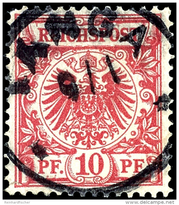 10 Pf Krone/Adler Mit Vollem Stempel TANGA 9/1 (ohne Jahreszahl), Bei Der ArGe Nur Am 7.1.(93) Gelistet, Tiefst... - German East Africa