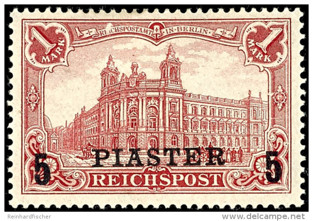 5 Piaster "fetter" Aufdruck Auf 5 Mark Tadellos Ungebraucht, Sign. Stolow, Mi. 180,--, Katalog: 20II *5 Piastre... - Deutsche Post In Der Türkei