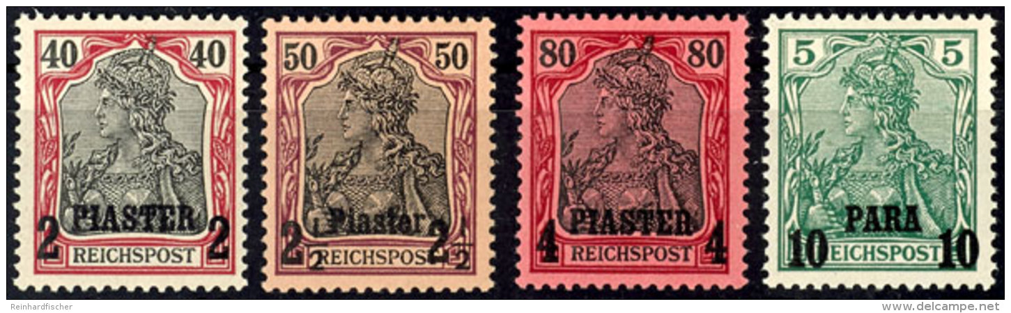 1900, 40-80 Pf. Je Tadellos Postfrisch, Dazu Nr. 12 II Postfrisch, Mi. 177,--, Katalog: 17/19I **1900, 40-80... - Deutsche Post In Der Türkei