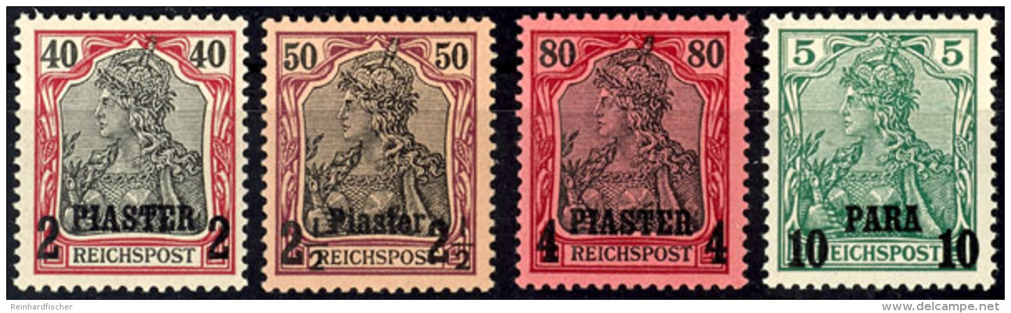 1900, 40-80 Pf. Je Tadellos Postfrisch, Dazu Nr. 12 II Postfrisch, Mi. 177,--, Katalog: 17/19I **1900, 40-80... - Turkey (offices)