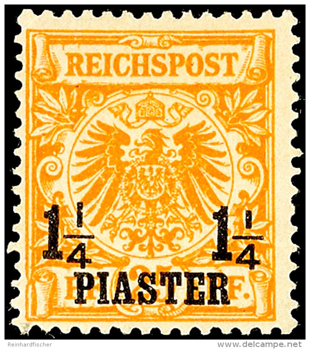 1 1/4 Piaster Auf 25 Pf Mit Plattenfehler VIII Der Urmarke (farbiger Punkt Neben Linker Unterer Bandrolle) Und... - Turkey (offices)