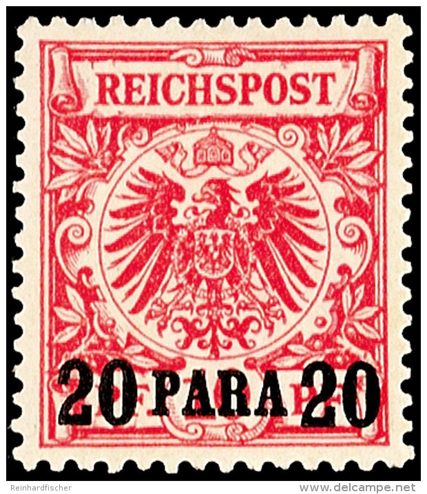 20 Para Auf 10 Pf. In B-Farbe Tadellos Postfrisch, Tiefst Gepr. Pfenninger Und Hollmann BPP, Mi. 550,-, Katalog: 7b... - Turkey (offices)