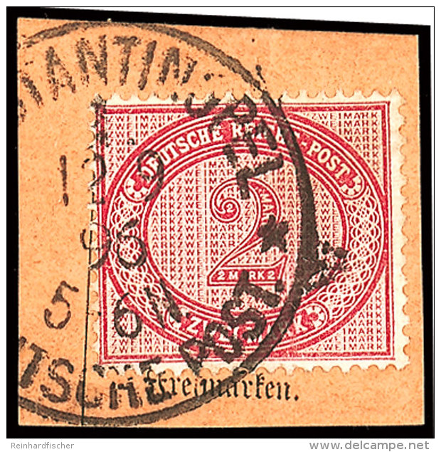 2 Mk Braunpurpur Auf Kabinett-Postanweisungsbriefst&uuml;ck Mit K1 CONSTANTINOPEL DP 12.9.96, Mi. 100,-, Katalog:... - Turkey (offices)