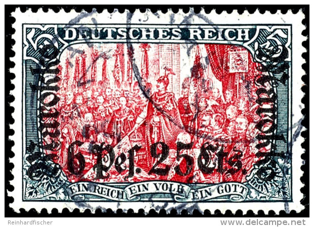 6.25 Pes. Auf 5 Mark Tadellos Gestempelt TANGER, Mi. 420,--, Katalog: 58IA O6. 25 Pes. On 5 Mark Neat Cancelled... - Deutsche Post In Marokko