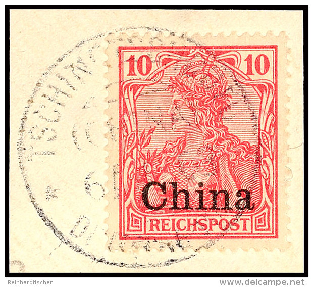 TSCHINGTSCHOUFU (CHINA) 6.1.03, Klar Und Komplett Auf Pracht-Briefst&uuml;ck Mit 10 Pfg.... - Deutsche Post In China