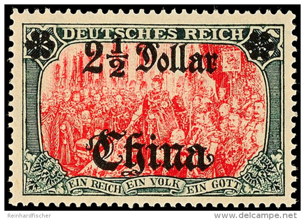 2 1/2 Dollar Auf 5 Mark Tadellos Postfrisch, Gepr. J&auml;schke-L. BPP, Mi. 190.-, Katalog: 47IIA **2 + Dollar... - Deutsche Post In China