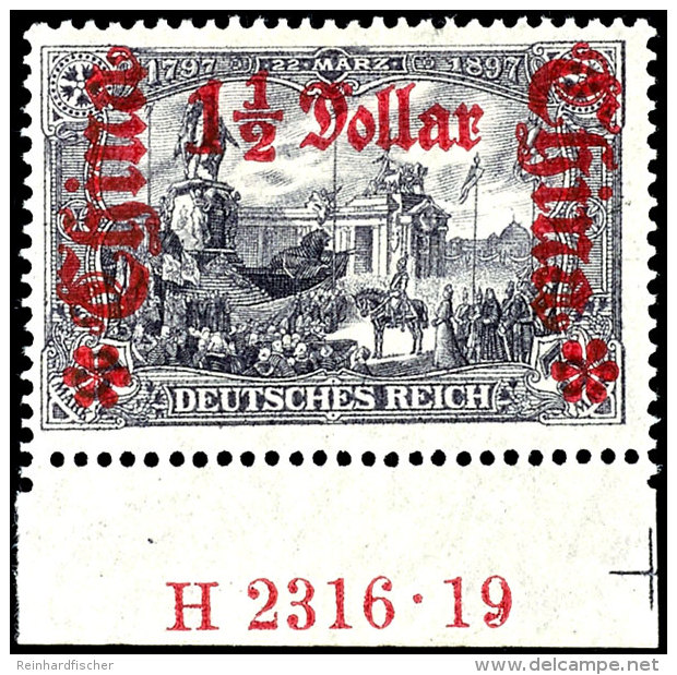 1 1/2 Dollar Auf 3 Mark Vom Unterrand Mit HAN A 2316.19 Tadellos Ungebraucht, Gepr. J&auml;schke-L. BPP, Mi.... - Deutsche Post In China