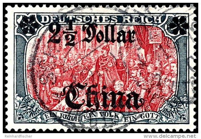 2 1/2 Dollar Ohne Wasserzeichen Tadellos Gestempelt, Tiefst Gepr. J&auml;schke-L. BPP, Mi. 380,--, Katalog: 37A... - Deutsche Post In China