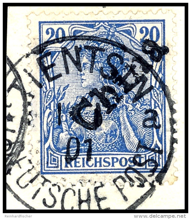 20 Pf Handstempel Tadellos Gestempelt "TIENTSIN 1/1 01" Auf Briefst&uuml;ck, Gepr. Mansfeld, Mi. 700,--, Katalog:... - China (offices)