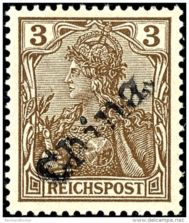 3 Pf Handstempel Tadellos Postfrisch, Gepr. K&ouml;hler Und Bothe BPP, Mi. 3000,--, Katalog: 8 **3 Pf Hand... - Deutsche Post In China