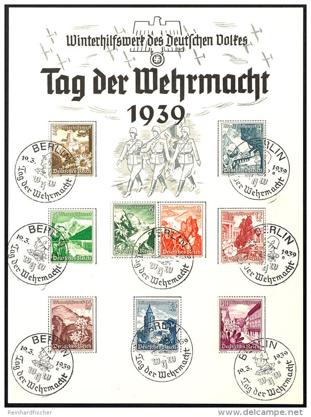 1939, WHW Gedenkblatt "Tag Der Wehrmacht 1939", DIN A5 Format, Pass. SST "BERLIN 19.3.1939", Aufmontiert Auf... - Sonstige & Ohne Zuordnung