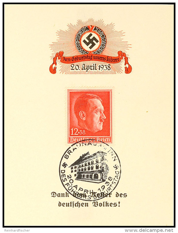 1938, "Zum Geburtstag Unseres F&uuml;hrers 20 April 1938/Dank Dem Retter Des Deutschen Volkes", Kl. Color... - Other & Unclassified