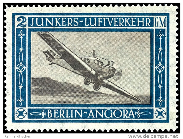 2 GM "Flugmarke Junkers Luftverkehr", Postflug Berlin - Stambul - Angora, Tadellos Postfrisch, Auflage Nur 1.000... - Luft- Und Zeppelinpost