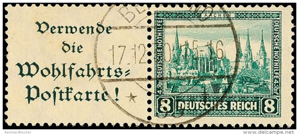 A1+8 Pf., Nothilfe 1930, Waager. Zusammendruck, Gest. "BERLIN 17.12.30", Mi. 150,-, Katalog: W38 OA1 8 Pf.,... - Sonstige & Ohne Zuordnung