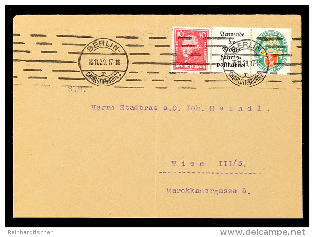 A1+5 Pf. Nothilfe 1929 Mit Zusatzfrankatur 10 Pf. Ber&uuml;hmte Deutsche Auf  Brief (gefaltet) Von BERLIN 16.11.29... - Sonstige & Ohne Zuordnung