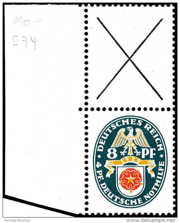 Nothilfe 1929, X + 8 Pfg Wappen, Senkrechter Zusammendruck, Tadellos Postfrisch, Mi. 200.-, Katalog: S74 **Help... - Sonstige & Ohne Zuordnung