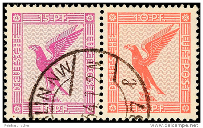 15+10 Pf., Flug 1931, Waager. Zusammendruck Gest. "BERLIN", Mi. 120,-, Katalog: W22 O15 10 Pf., Flight 1931,... - Sonstige & Ohne Zuordnung