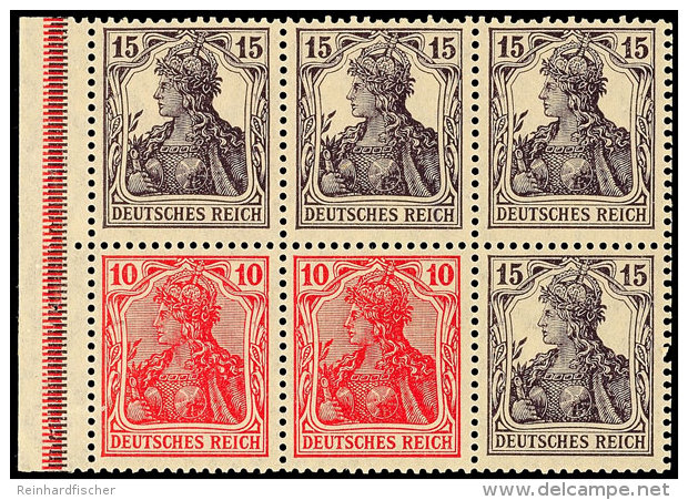 Germania 1919, 10 +15 Pf., Heftchenblatt Nicht Durchgez&auml;hnt, Postfrisch, Mi. 480,-, Katalog: HBl.21abB3... - Sonstige & Ohne Zuordnung