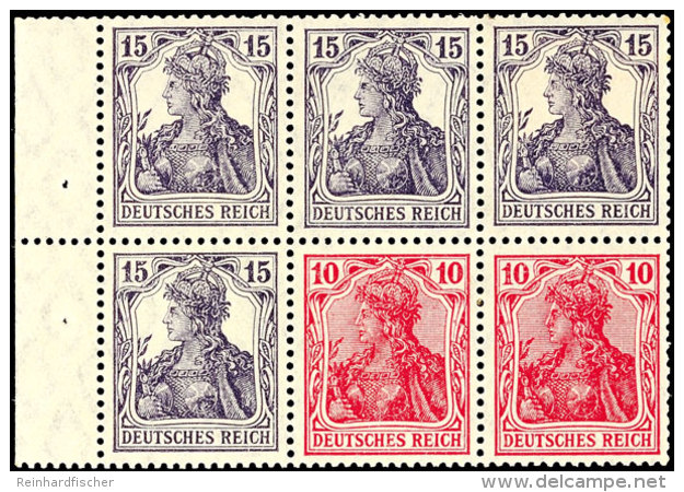 Germania 1918/19, 15 Pf. + 10 Pf. Heftchenblatt Mit Rand, Ungebraucht, Mi. 420.-, Katalog: HBl.19aaA0 *Germania... - Sonstige & Ohne Zuordnung