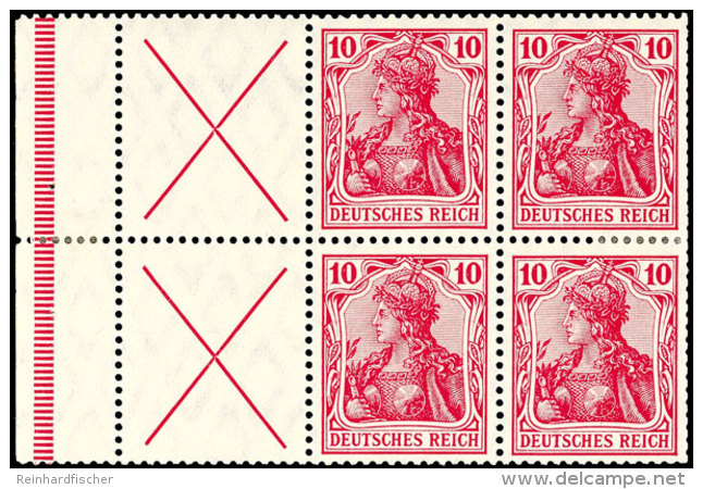 Germania 1912, 2 Andreaskreuze Mit 10 Pf., Heftchenblatt Mit Durchgez&auml;hntem Rand, Ungebraucht, Mi. 1.800.-,... - Sonstige & Ohne Zuordnung