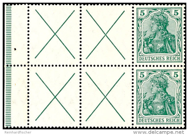 Germania 1912, Friedensdruck, 5 Pf. Mit 4 Andreaskreuzen, Postfrisch (r&uuml;ckseitig Im Rand Bleistiftspur), Mi.... - Sonstige & Ohne Zuordnung
