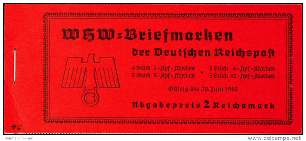 1939 WHW Bauwerke,  Postfrisch, Eckbug, Deckel Mit Nr. Beschriftet, 5 Pf. 1 Marke Kerbe, Mi. 150,-, Katalog: MH46... - Booklets