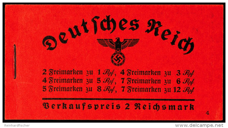 Hindenburg 1936/37, ONr. 4, 2. Deckelseite Werbung Luftpost, Postfrisch, Mi. 450,-, Katalog: MH36.3... - Markenheftchen