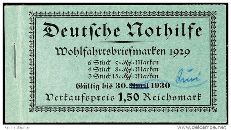 Nothilfe 1929, Markenheftchen, G&uuml;ltig Bis 30. Juni 1930 Handschriftlich Ge&auml;ndert, Komplett Postfrisch... - Markenheftchen