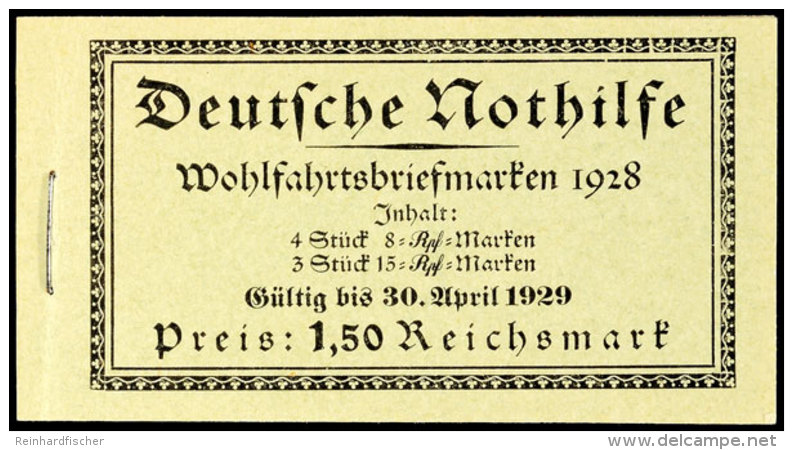 Nothilfe 1928, Komplettes Markenheftchen, Werbefeld A2, Postfrisch (leichter &Ouml;ffnungsbug), Mi. 800.-, Katalog:... - Markenheftchen