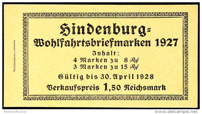 Hindenburgspende 1927, Markenheftchen 24.1A, Postfrisch, Mi. 320.-, Katalog: MH24.1A **Hindenburg-donation... - Booklets