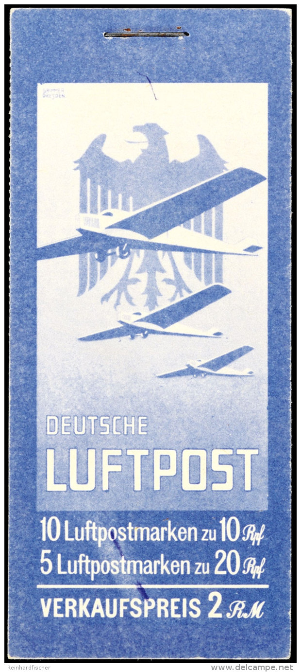 Flugpost 1930, Markenheftchen, Postfrisch, Deckel Etwas Blass, Radierspur Mit Kleinem Blaustrich. H-Bl&auml;tter... - Booklets