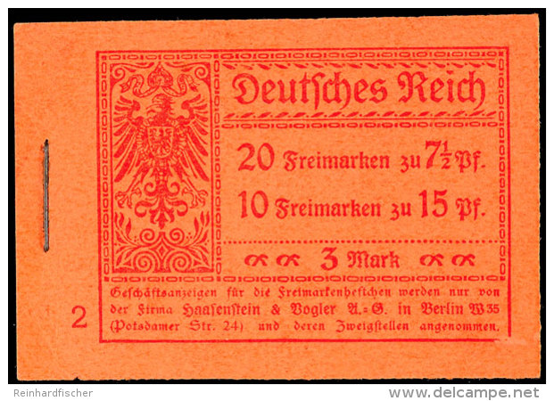 1917, Germania, Markenheftchen ONr. 2, Komplett, Seltene Variante Mit Nicht Durchgez&auml;hnten... - Booklets
