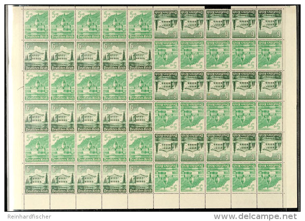 WHW 1940 Bauwerke, 5+6 Pfg Markenheftchenbogen Mit Form-Nr. 1 In Gr&uuml;n Postfrisch (mittig Senkr. Gefaltet,... - Sonstige & Ohne Zuordnung