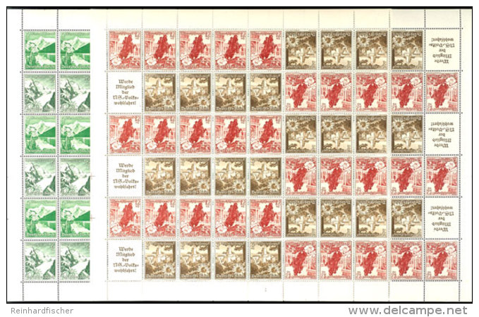 WHW 1938 Ostmark, 2 Markenheftchenbogen Postfrisch, 3+12 Pf. Mit Formnummer 1, Mi. 680,-, Katalog: MHB63/64... - Other & Unclassified