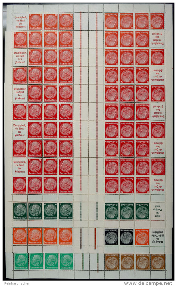 Hindenburg 1936/37, 4 Markenheftchenbogen Kpl., Postfrisch, Mi. 2.800,-, Katalog: MHB38/41 **Hindenburg 1936 /... - Sonstige & Ohne Zuordnung