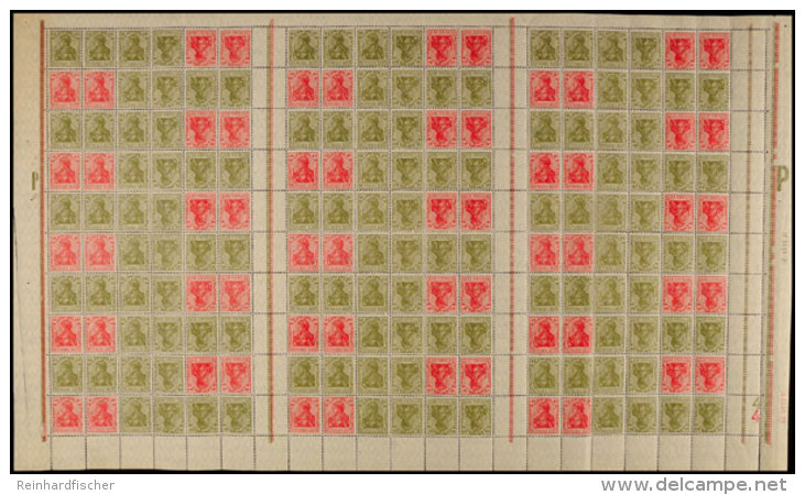 40+60 Pf. Germania, Kompletter Markenheftchenbogen, Postfrisch (mehrfach Senkr. Gefaltet, Teils Etwas Angetrennt,... - Other & Unclassified