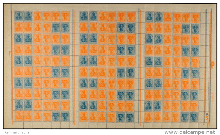 10+30 Pfg Germania, Kompletter Markenheftchenbogen, Postfrisch (6mal Senkr. Gefaltet, Nach 1., 2., 8., 10., 11. Und... - Other & Unclassified