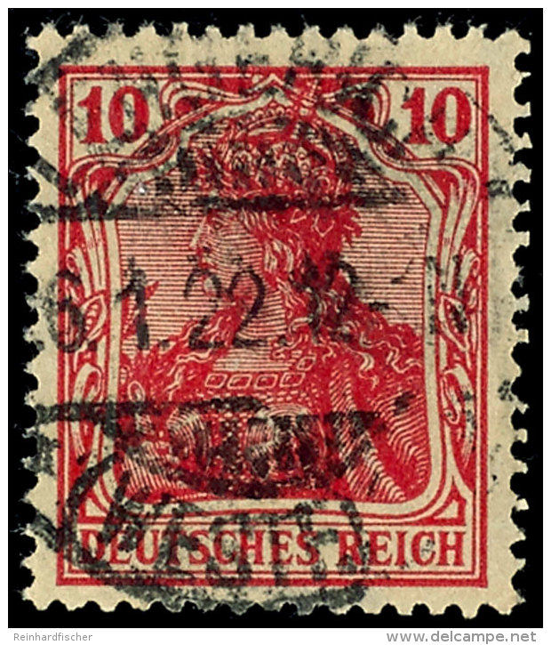10 Pf Kriegsdruck In F-Farbe Tadellos Zentrisch Gestempelt, Tiefst Gepr. J&auml;schke-L. BPP, Mi. 200,--, Katalog:... - Other & Unclassified