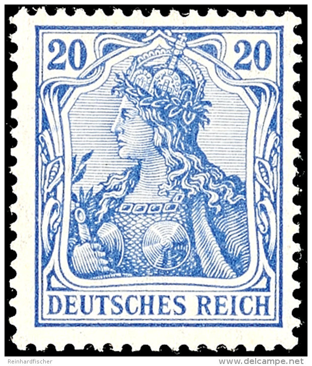 20 Pf. Germania Friedensdruck, Violettultramarin, Ungebraucht, Gepr. J&auml;schke BPP, Mi. 250,-, Katalog: 87Ib... - Other & Unclassified