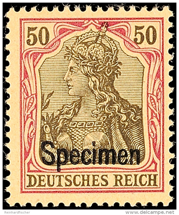 50 Pfg Germania Mit "Specimen"-Aufdruck, Tadellos Postfrisch, Gepr. J&auml;schke BPP, Mi. 600.-, Katalog: 76SP... - Other & Unclassified