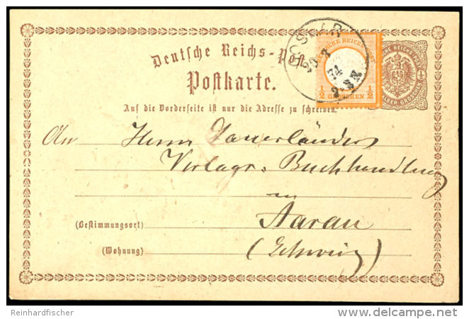 &frac12; Gr. Orange Als Zusatzfrankatur Auf GA-Karte &frac12; Gr. Von "GOSLAR 29 3 74" Nach Aarau/Schweiz, Katalog:... - Other & Unclassified