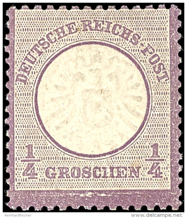 1/4 Gr. Gro&szlig;er Schild, Grauviolett, Mit Plattenfehler, Farbfrisch, Ungebraucht, Arge 250,-, Katalog: 16I... - Sonstige & Ohne Zuordnung